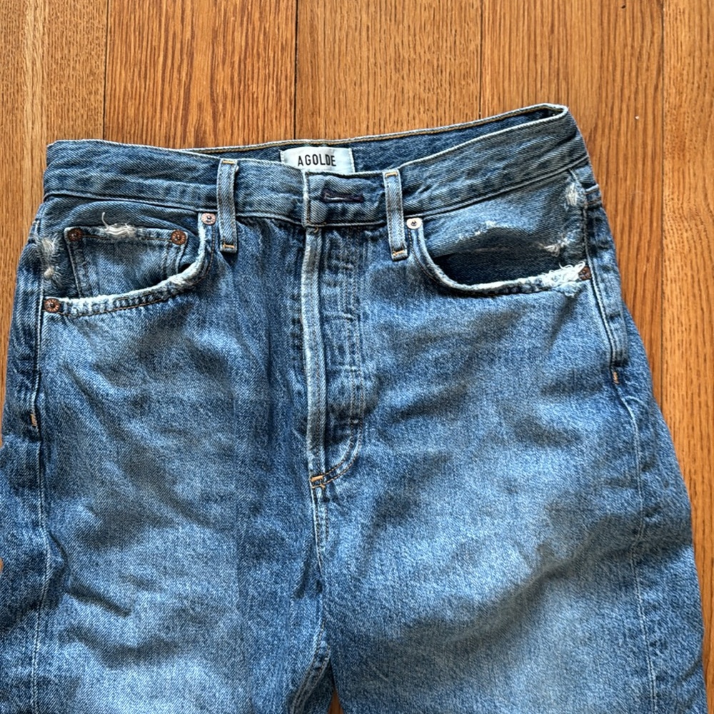 Agolde Riley Cropped Slim Straight Jeans Size 27 - Picture 4 of 7